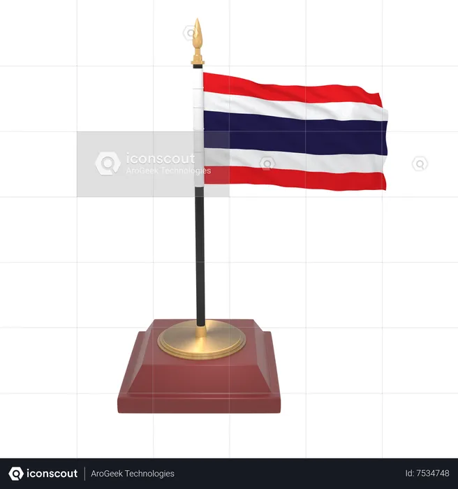 Bandeira da Tailândia Flag 3D Icon