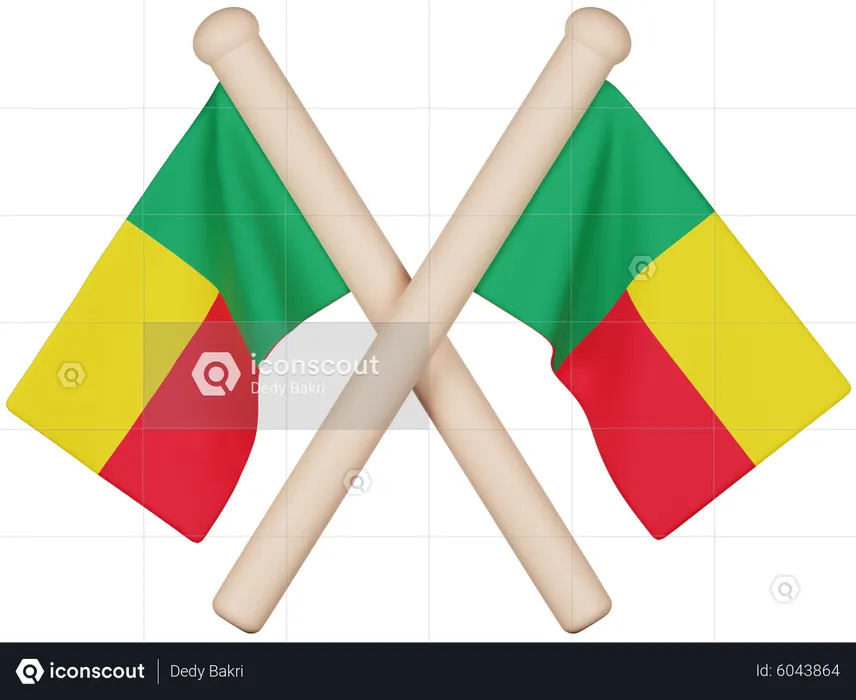 Bandeira do Benim Flag 3D Icon