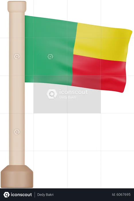 Bandeira do Benim Flag 3D Icon