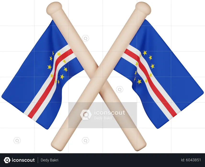 Bandeira de cabo verde Flag 3D Icon