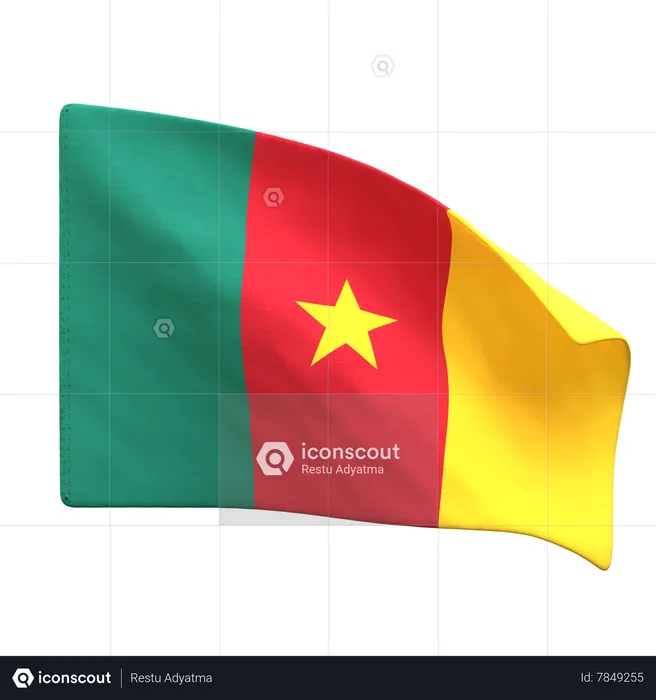 Bandeira dos camerões Flag 3D Icon