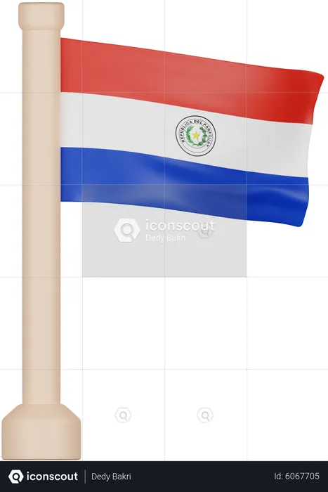 Bandeira do Paraguai Flag 3D Icon