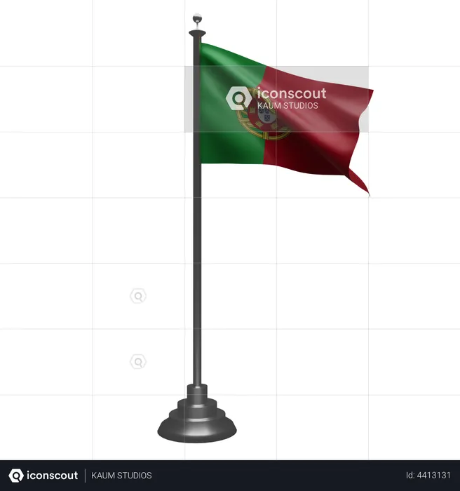 Bandeira de portugal  3D Illustration