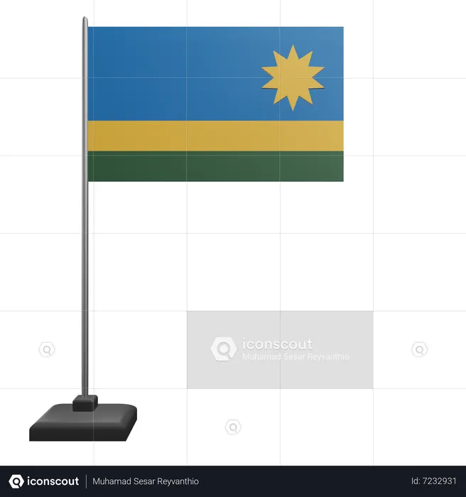 Bandeira de Ruanda  3D Icon