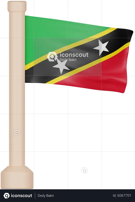 Bandeira de São Cristóvão e Nevis Flag 3D Icon