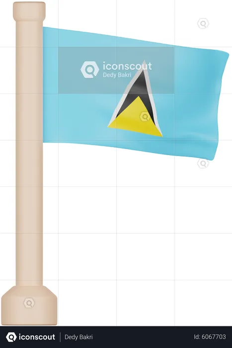 Bandeira de Santa Lúcia Flag 3D Icon