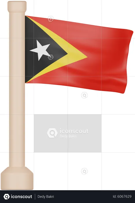 Bandeira de timor leste Flag 3D Icon