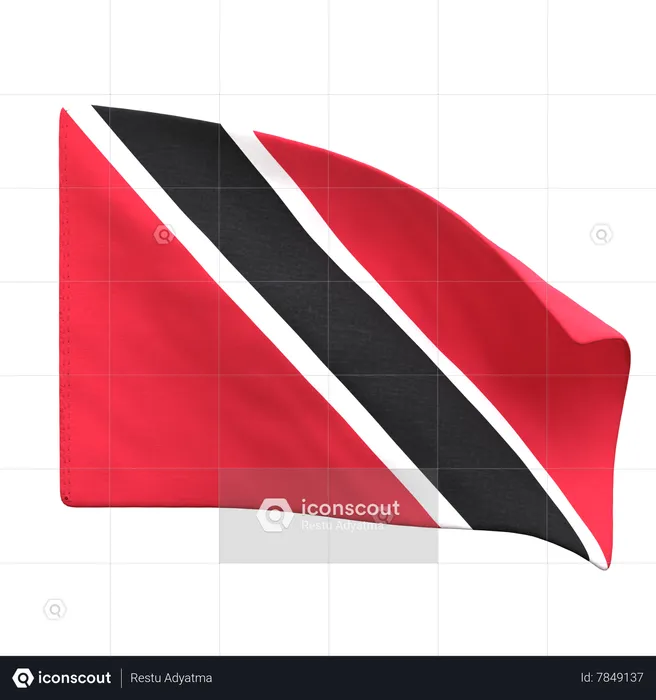 Bandeira de Trinidad e Tobago Flag 3D Icon