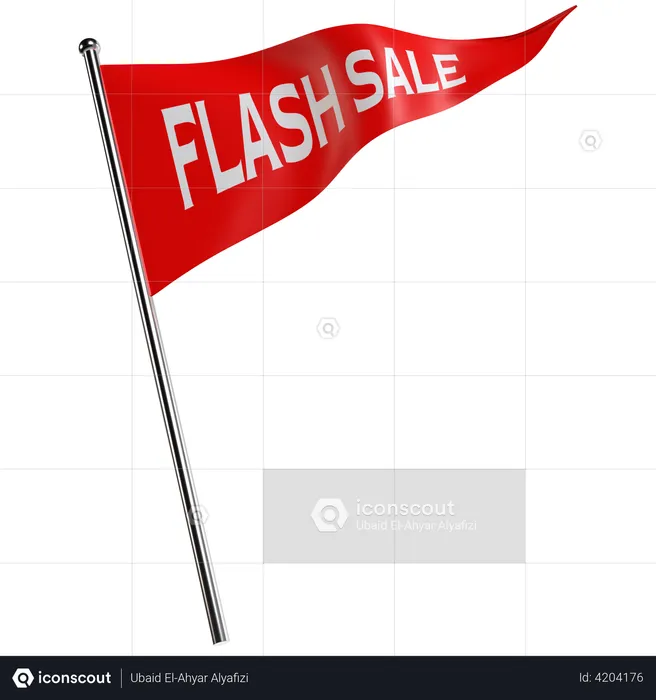 Bandeira de venda relâmpago  3D Illustration