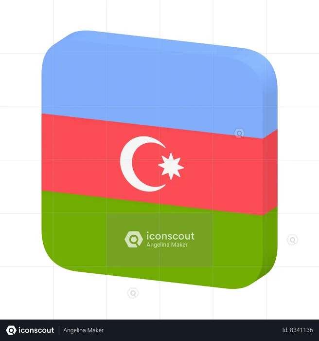 Bandeira do Azerbaijão Flag 3D Icon