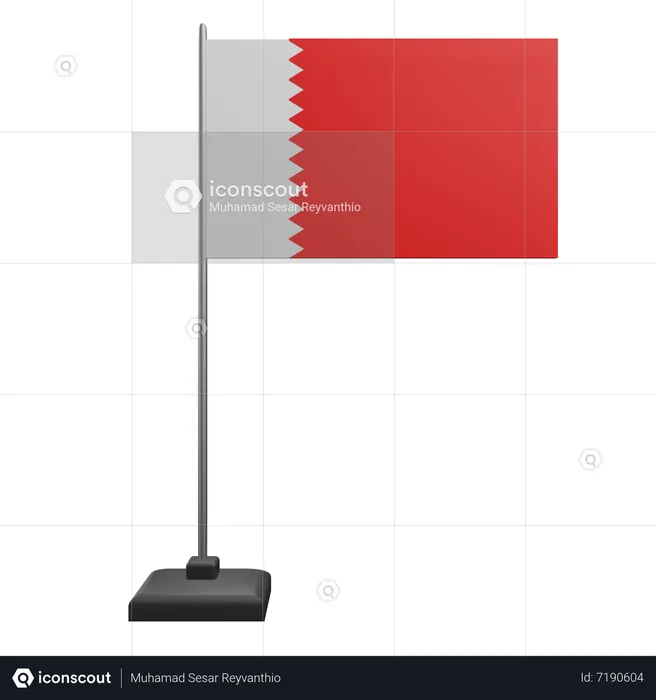 Bandeira do Bahrein Flag 3D Icon