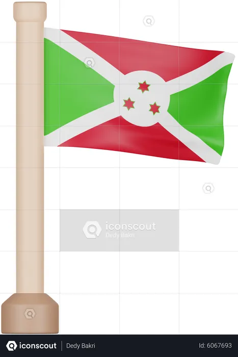 Bandeira do burundi Flag 3D Icon