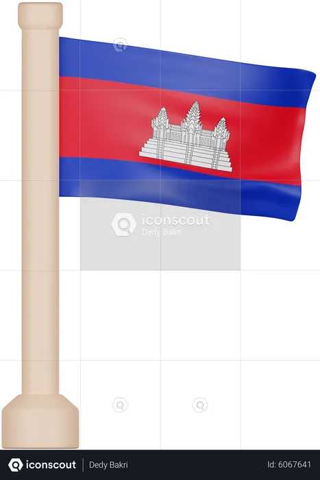 Bandeira do Camboja Flag 3D Icon