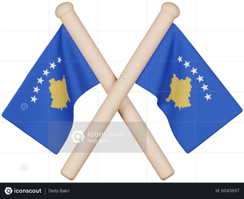 Bandeira do Kosovo Flag 3D Icon