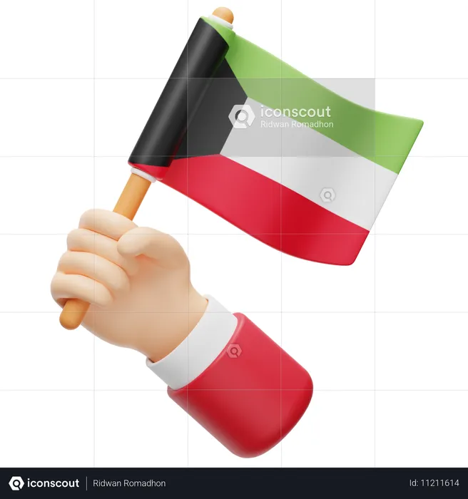 Bandeira do Kuwait Flag 3D Icon