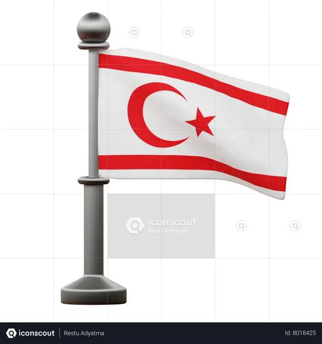 Bandeira do norte de chipre Flag 3D Icon