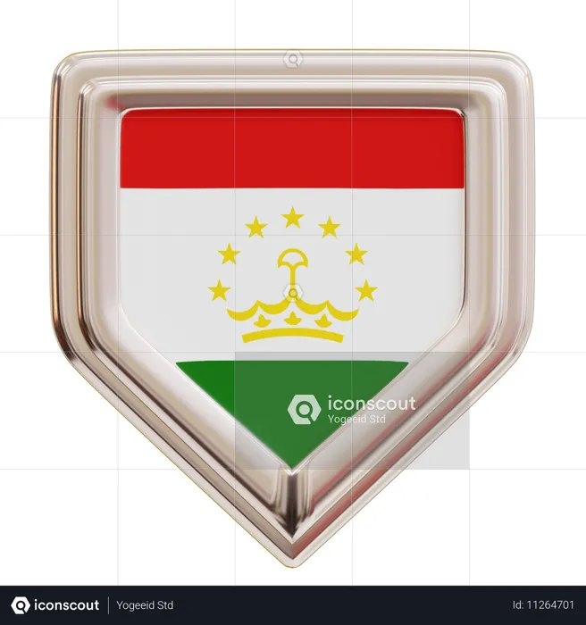 Bandeira do tajiquistão Flag 3D Icon