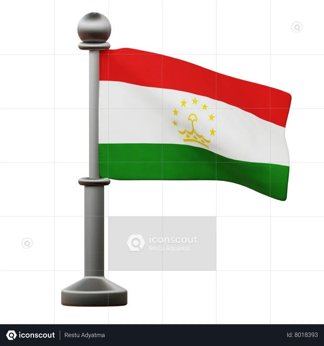 Bandeira do tajiquistão Flag 3D Icon