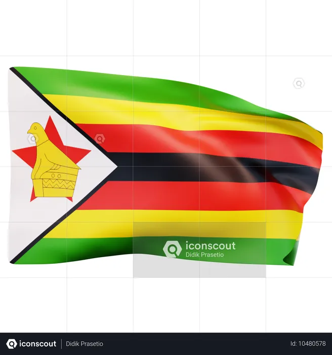 Bandeira do Zimbábue Flag 3D Icon