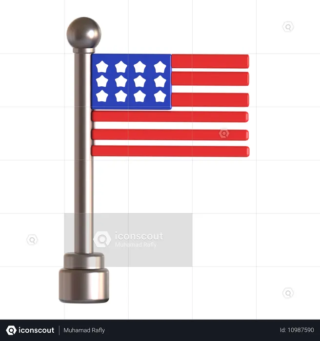 Bandeira dos estados unidos  3D Icon