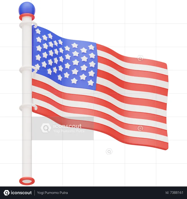 Bandeira dos estados unidos da américa  3D Icon