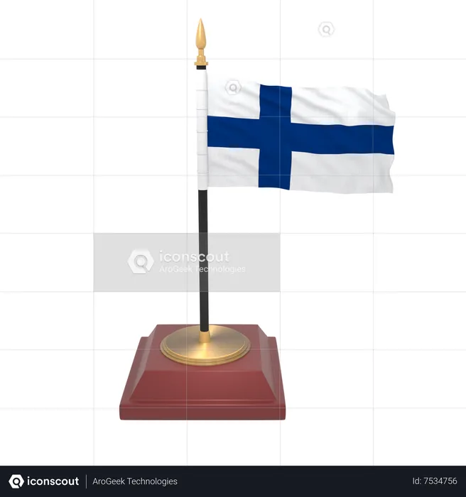 Bandeira da Finlândia Flag 3D Icon