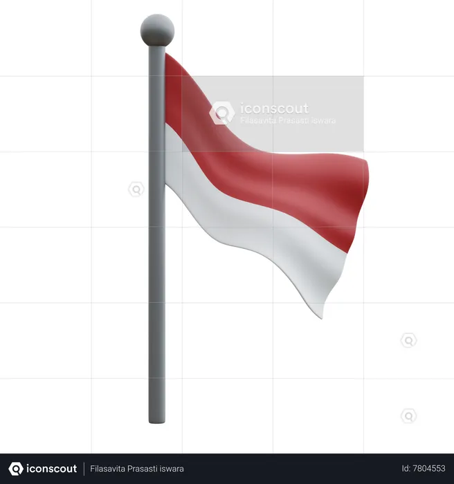 Bandeira da indonésia  3D Icon