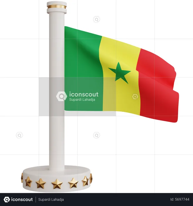Bandeira nacional do senegal Flag 3D Icon