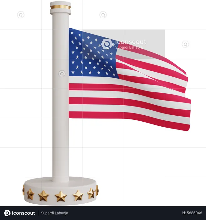 Bandeira nacional dos estados unidos Flag 3D Icon