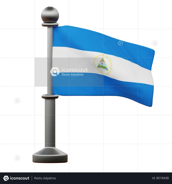 Bandeira da Nicarágua Flag 3D Icon