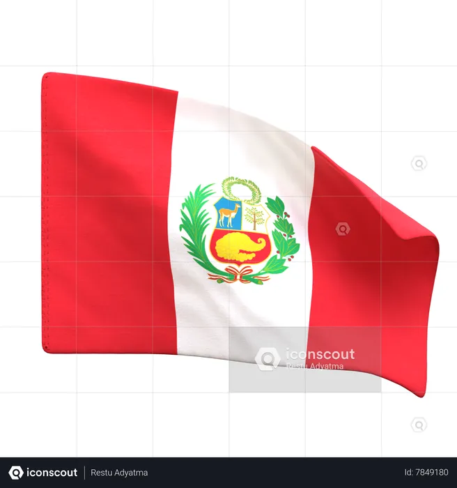 Bandeira do peru Flag 3D Icon