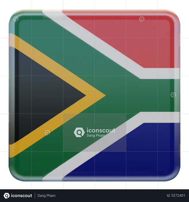 Bandeira quadrada da África do Sul Flag 3D Icon