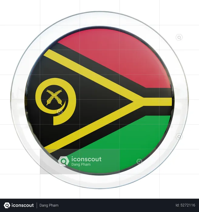 Bandeira Redonda de Vanuatu Flag 3D Icon