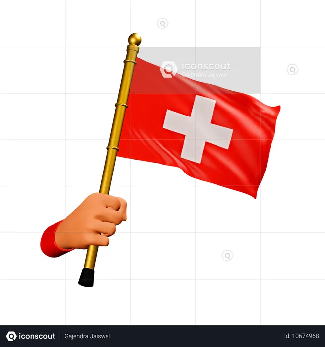 Bandeira da suíça Flag 3D Icon