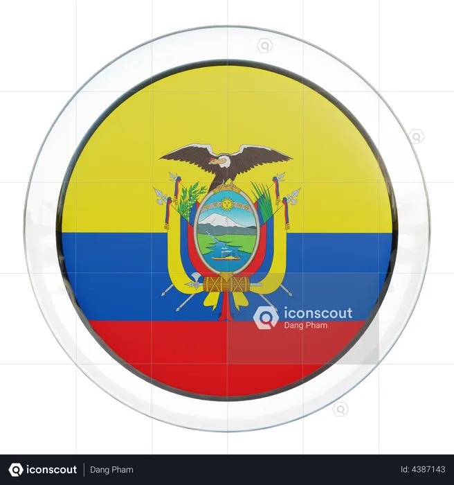 Vidro Bandeira do Equador Flag 3D Flag