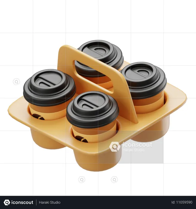 Bandeja de papel para café  3D Icon