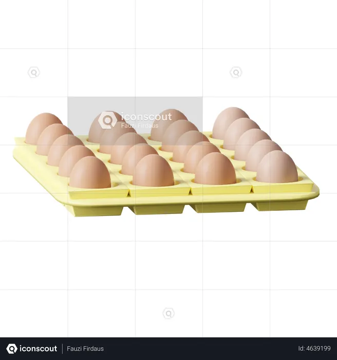 Bandeja de huevos  3D Icon