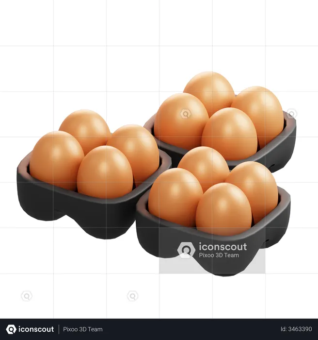 Bandeja de huevos  3D Illustration