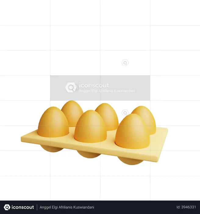 Bandeja de huevos  3D Illustration