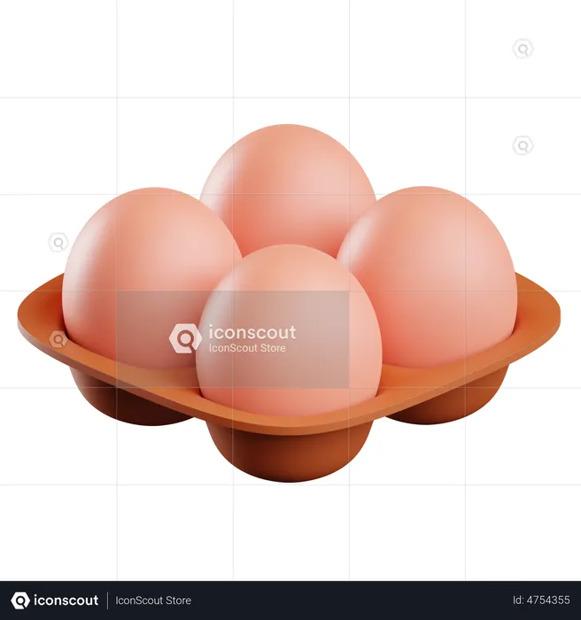 Bandeja de ovos  3D Illustration