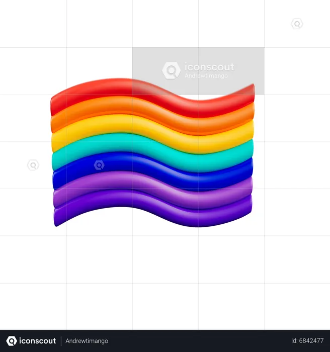 Bandera del arcoiris  3D Icon