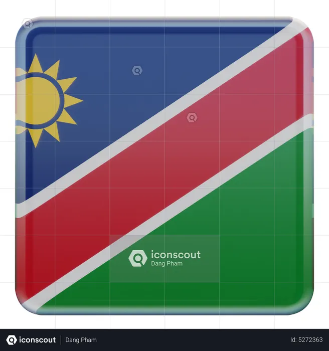 Bandera cuadrada de Namibia Flag 3D Icon