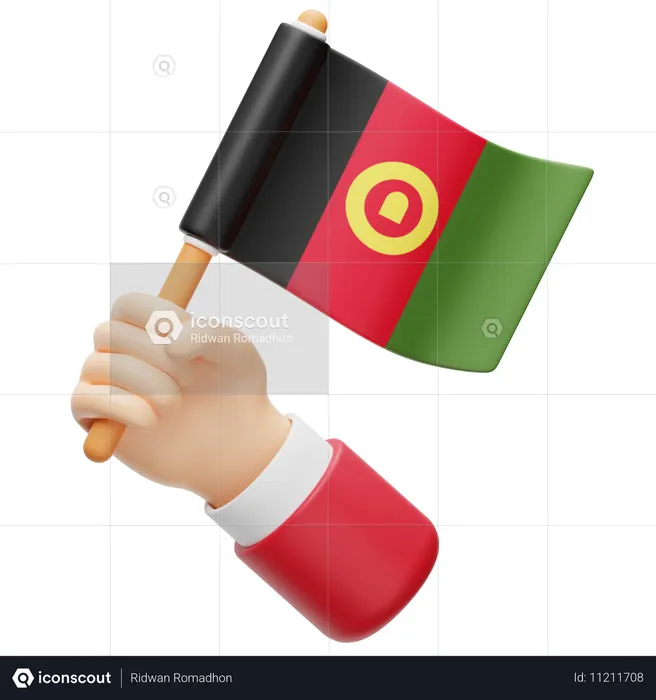 Bandera de afganistán Flag 3D Icon