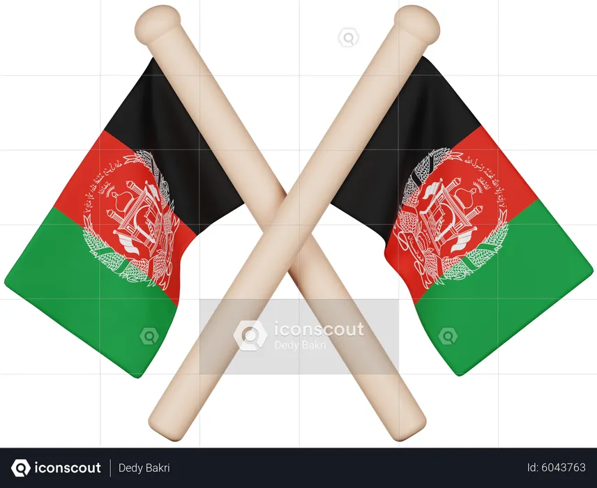 Bandera de afganistán Flag 3D Icon