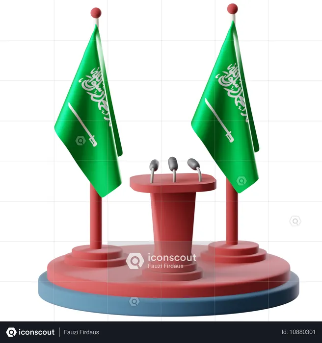 Bandera de arabia saudita  3D Icon