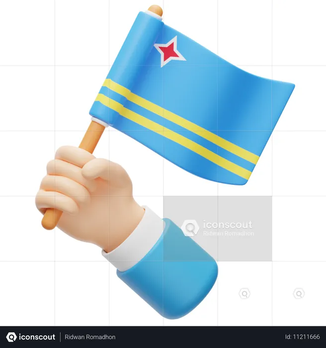 Bandera de aruba Flag 3D Icon