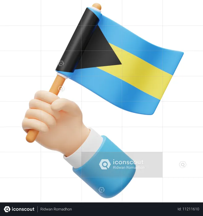 Bandera de bahamas Flag 3D Icon