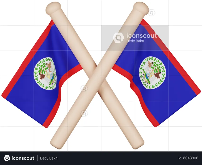 Bandera de belice Flag 3D Icon