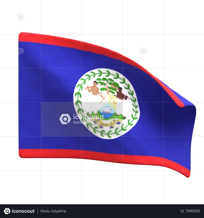 Bandera de belice Flag 3D Icon