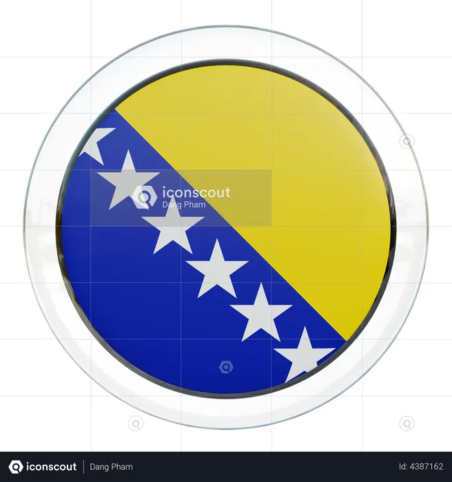 Vidrio de bandera de Bosnia y Herzegovina Flag 3D Flag